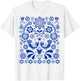 Scandinavian Folk Art Botanical Bird Lover Gift T-Shirt - T-Shirt | White