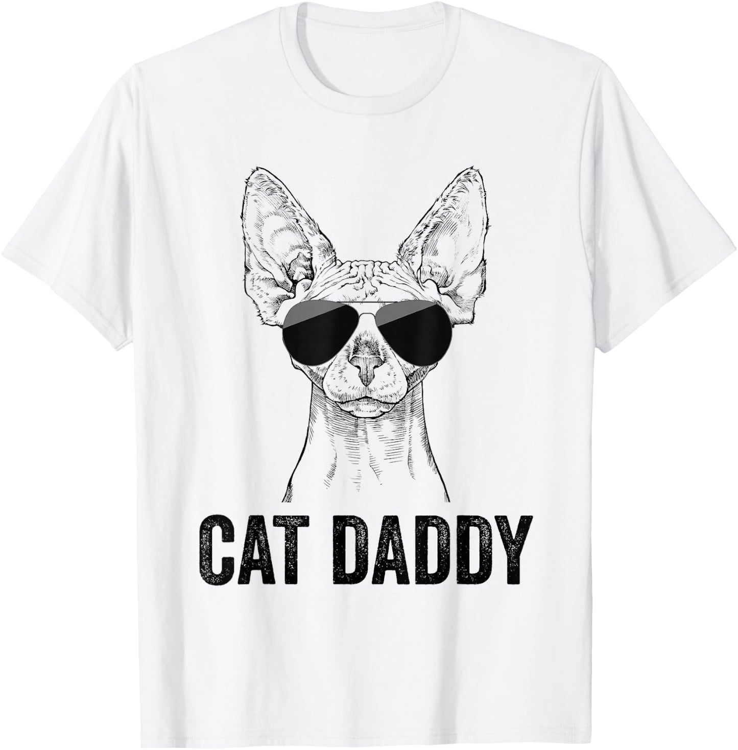 Cat Daddy Vintage Sphynx Cat Dad Father's Day T-Shirt - T-Shirt | White