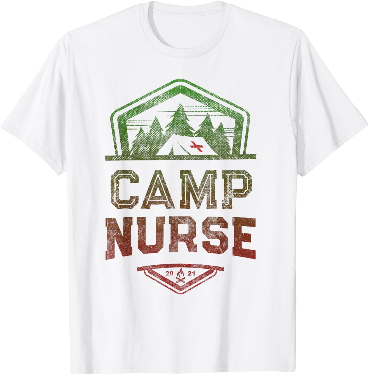 CAMP NURSE Medical Staff Summer Campground Team Vintage T-Shirt - T-Shirt | White