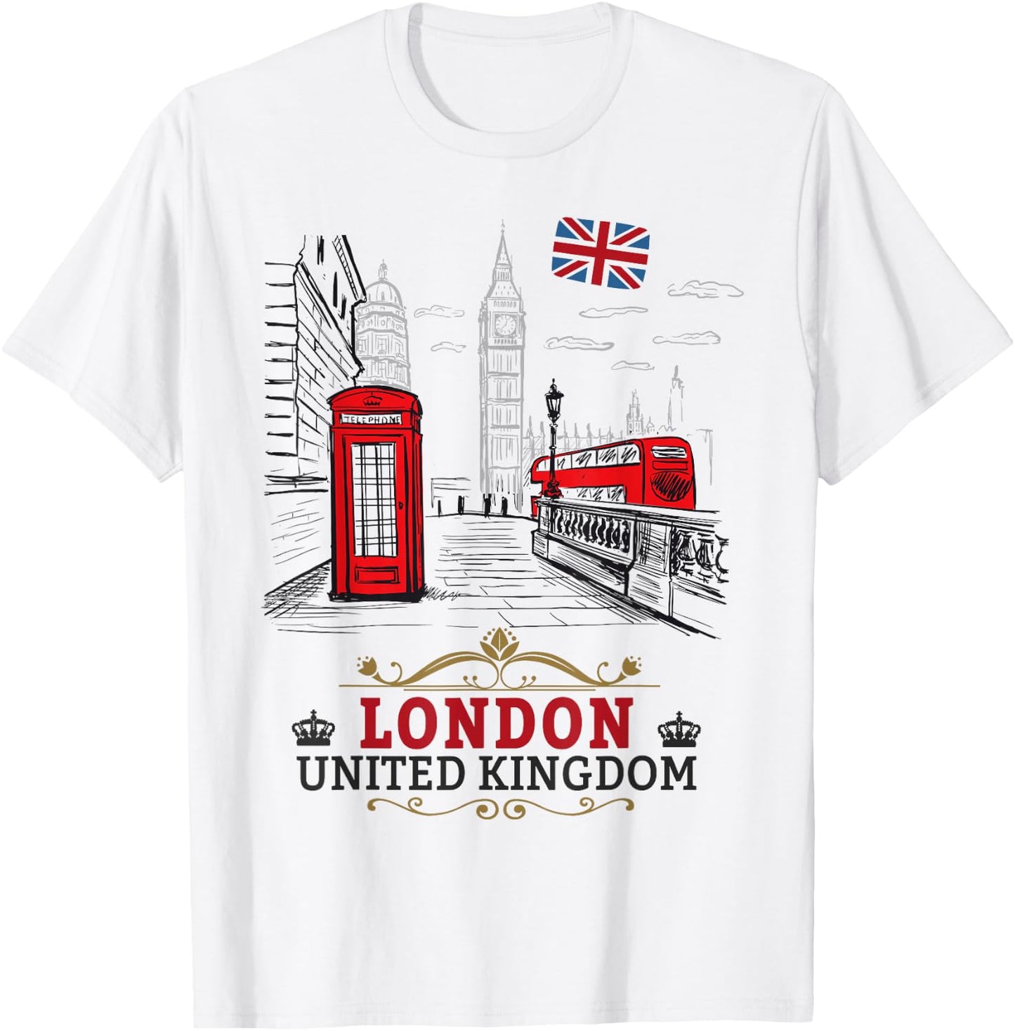 London Souvenirs Idea For Kids & English British Memorabilia T-Shirt - T-Shirt | White