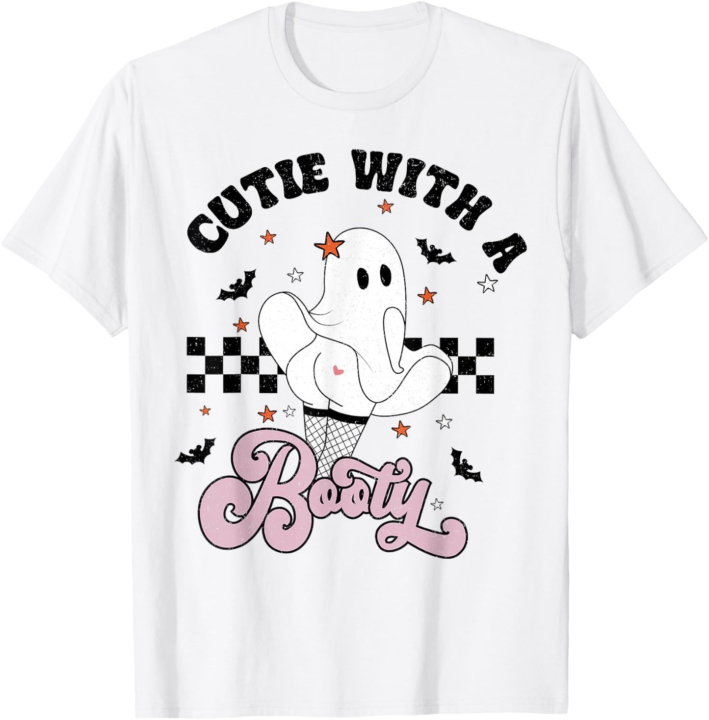 Cutie With A Booty Funny Halloween Costume Ghost Men Women T-Shirt - T-Shirt | White