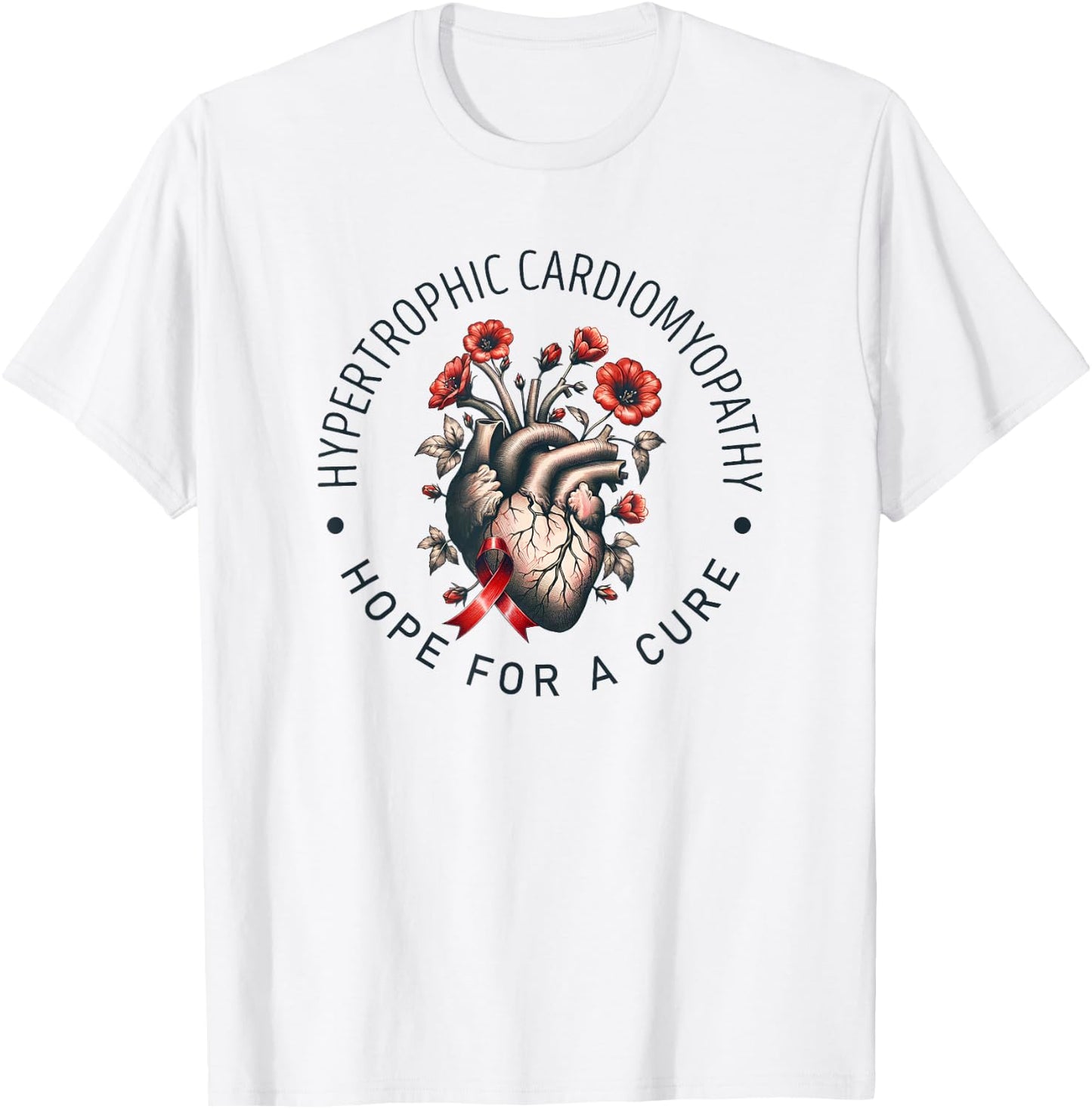 Hypertrophic Cardiomyopathy Awareness Hope for a Cure T-Shirt - T-Shirt | White