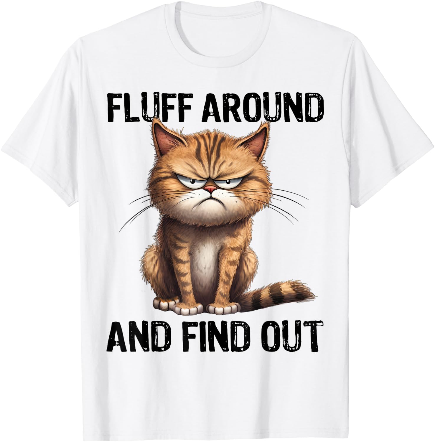 Fluff Around And Find Out Funny Black Cat Lover Cat Mom Women Kids T-Shirt - T-Shirt | White