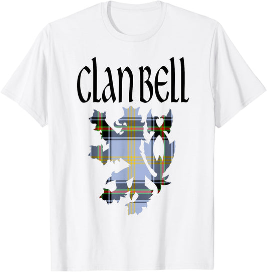 Clan Bell of the Borders Tartan Scottish Family Name Pride T-Shirt - T-Shirt | White