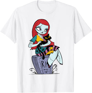 Disney The Nightmare Before Christmas Sally and Cat T-Shirt - T-Shirt | White
