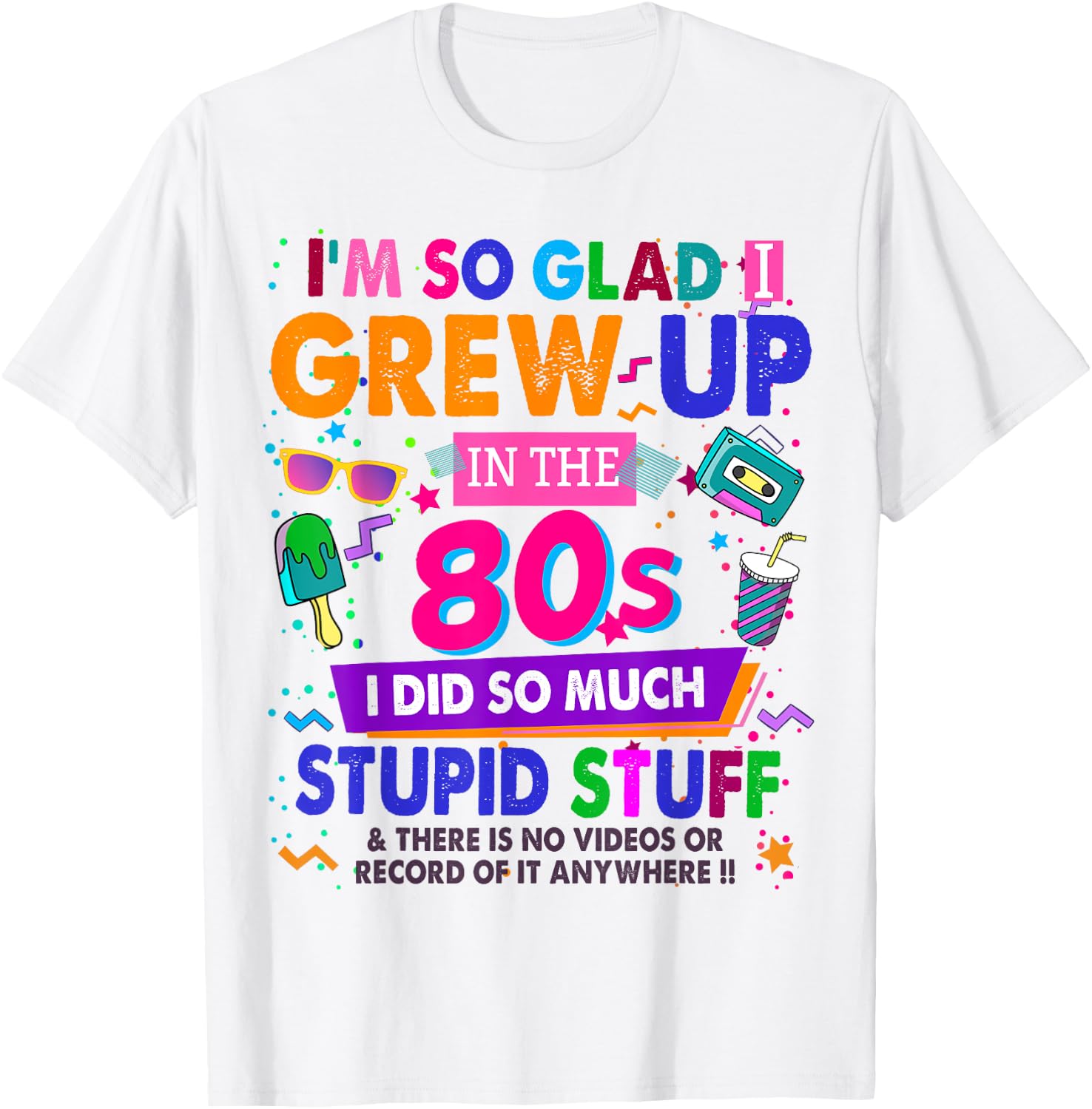80s Design Rave Outfit & 80s Festival Costume T-Shirt - T-Shirt | White