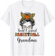 Loud and proud Basketball Grandma messy bun T-Shirt - T-Shirt | White