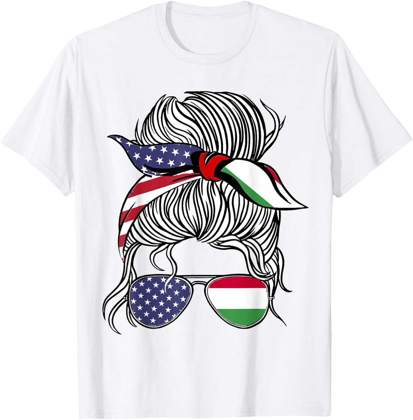 American Hungarian Patriot Flag Women Girl Hungary Grown T-Shirt - T-Shirt | White