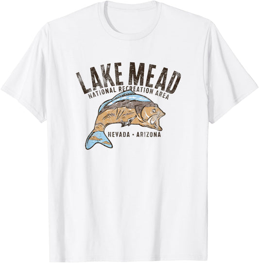 Lake Mead National Recreation Area Retro Fish T-Shirt - T-Shirt | White