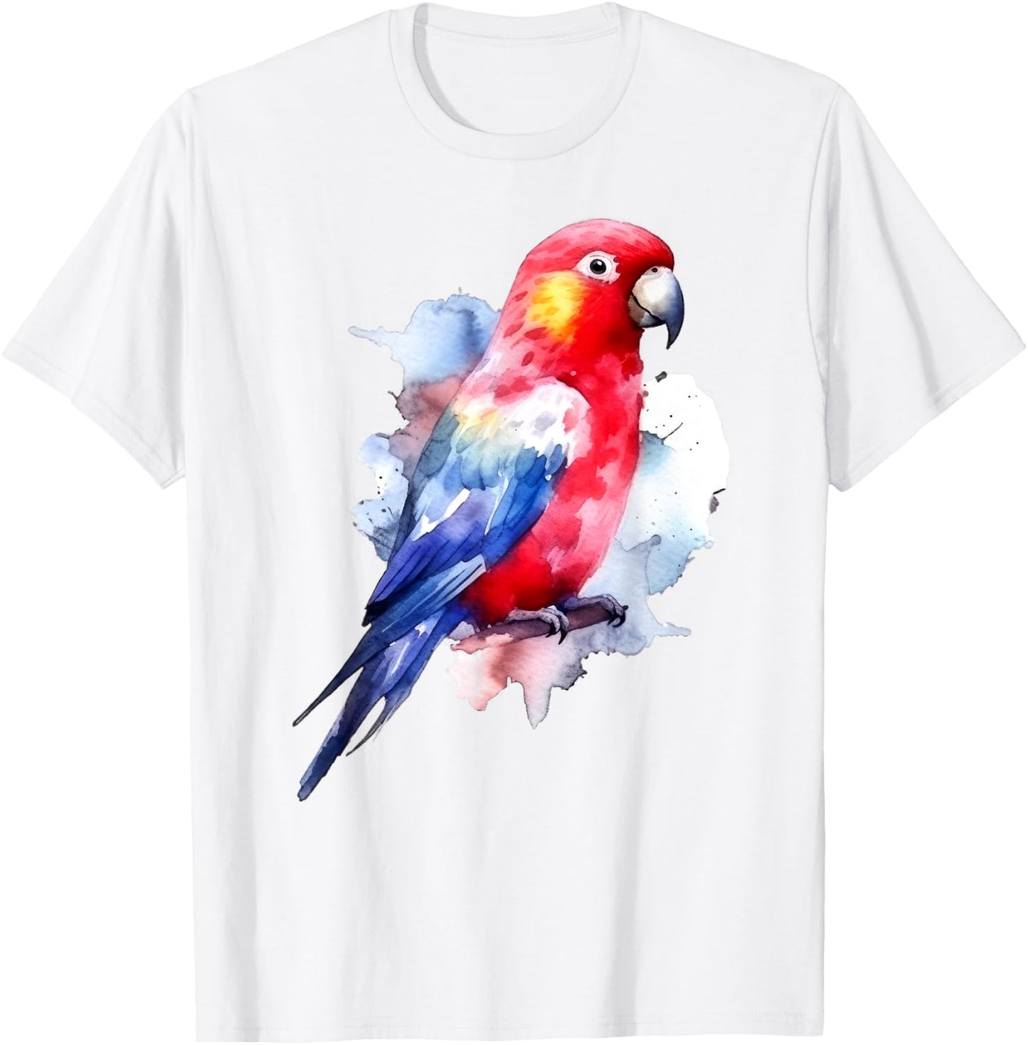 Rosella Parrot Birds Lover Design T-Shirt - T-Shirt | White