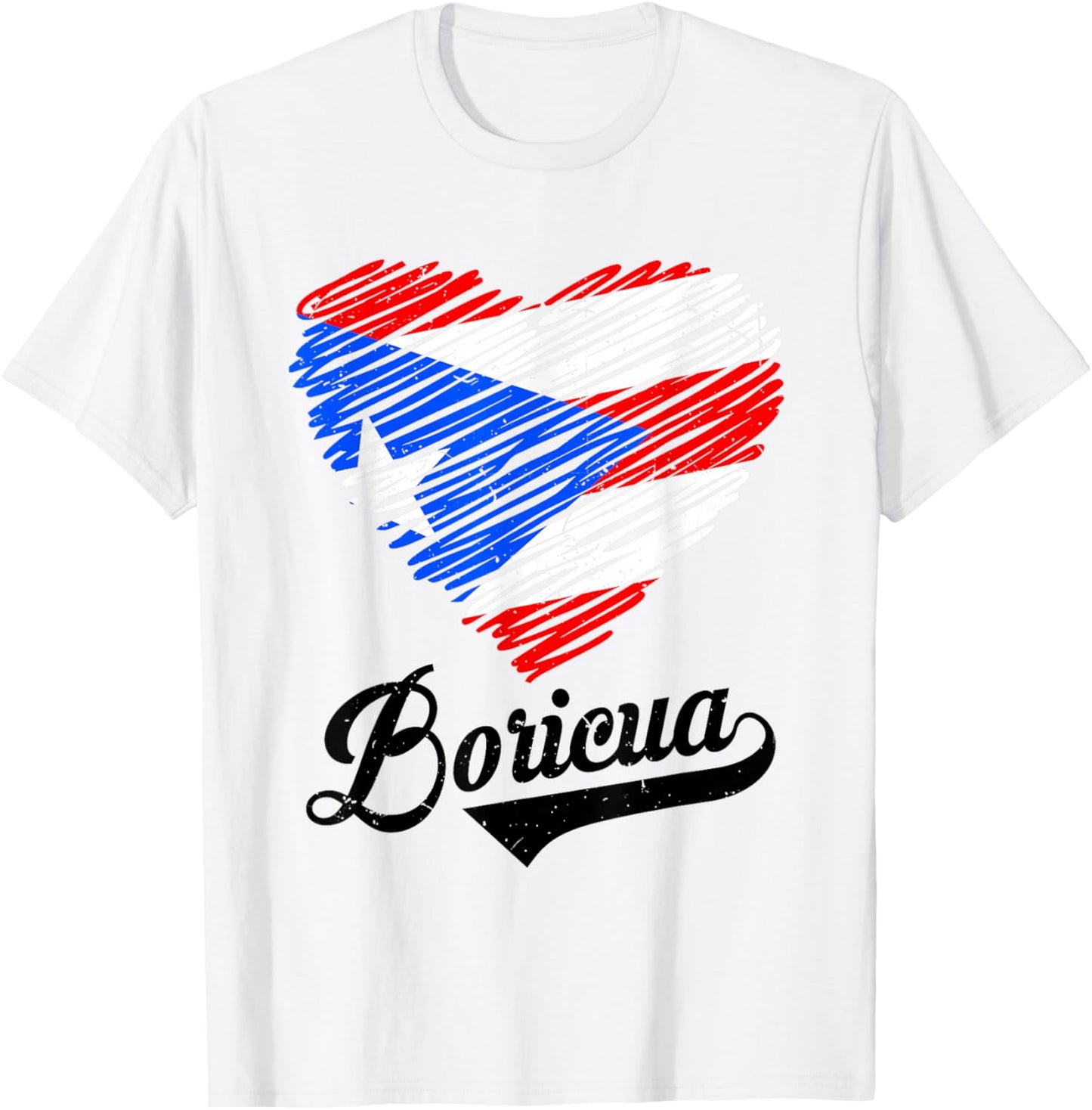 Puerto Rico Flag Heart Boricua Women Rican Hispanic Heritage T-Shirt - T-Shirt | White
