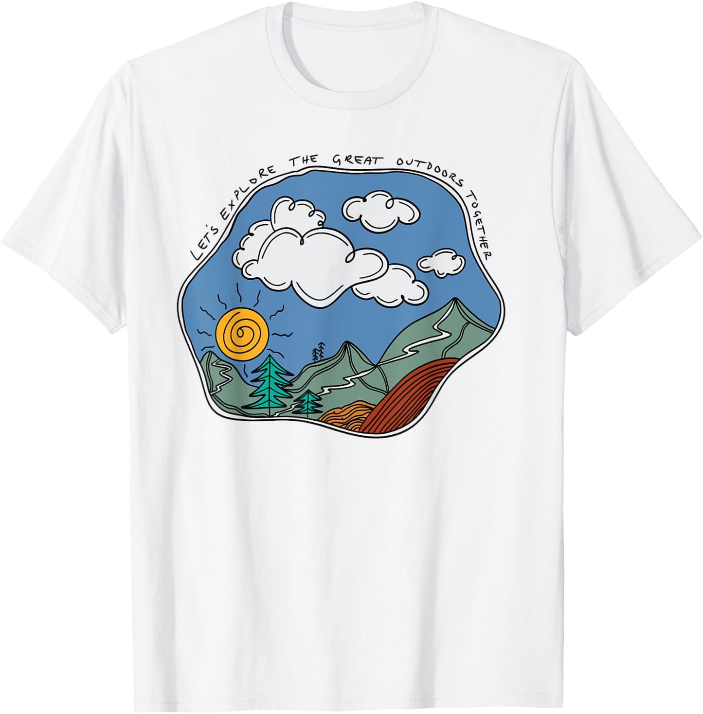 Granola Girl Aesthetic Gorpcore Summer Mountain Nature Retro T-Shirt - T-Shirt | White