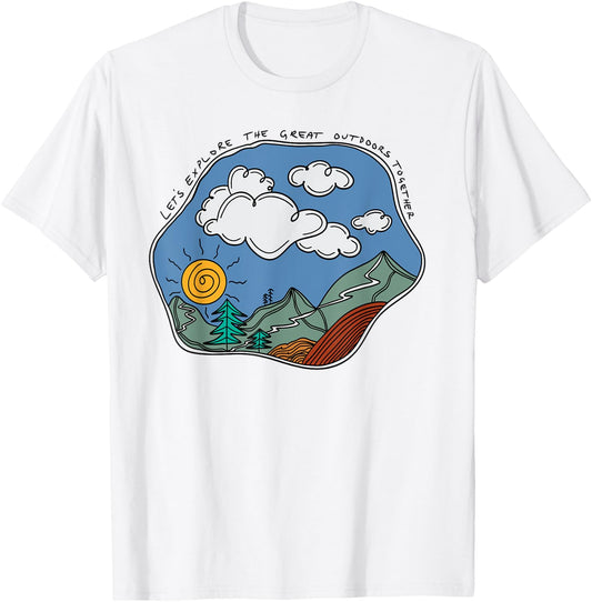 Granola Girl Aesthetic Gorpcore Summer Mountain Nature Retro T-Shirt - T-Shirt | White