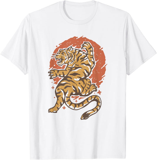 Vintage Japanese Style Tiger T-Shirt - T-Shirt | White