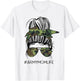 Army Mom Life Messy Bun Camo Print Sunglasses Mothers Day T-Shirt - T-Shirt | White