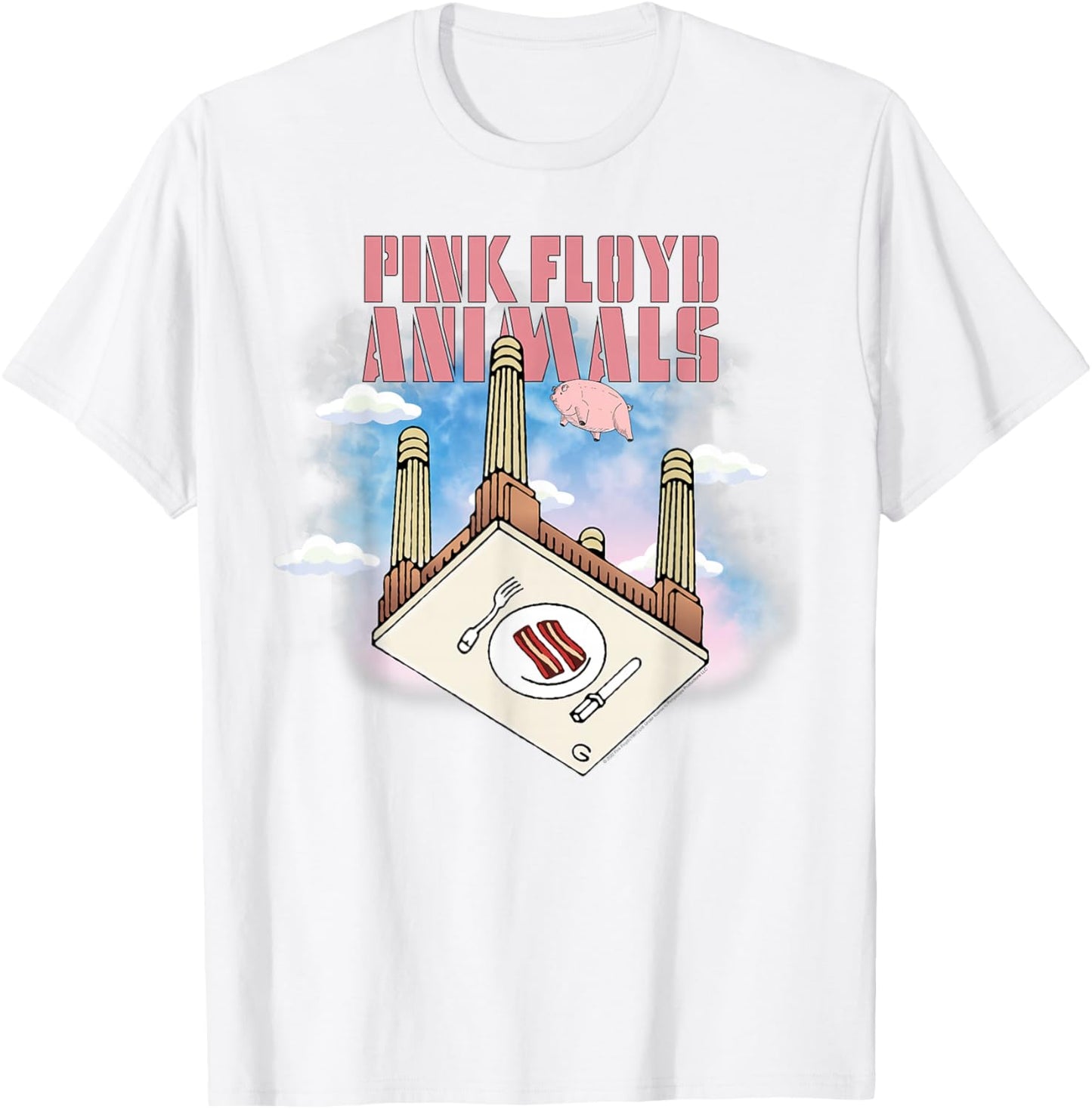 Pink Floyd Animals 2018 Remix Bacon Table T-Shirt - T-Shirt | White