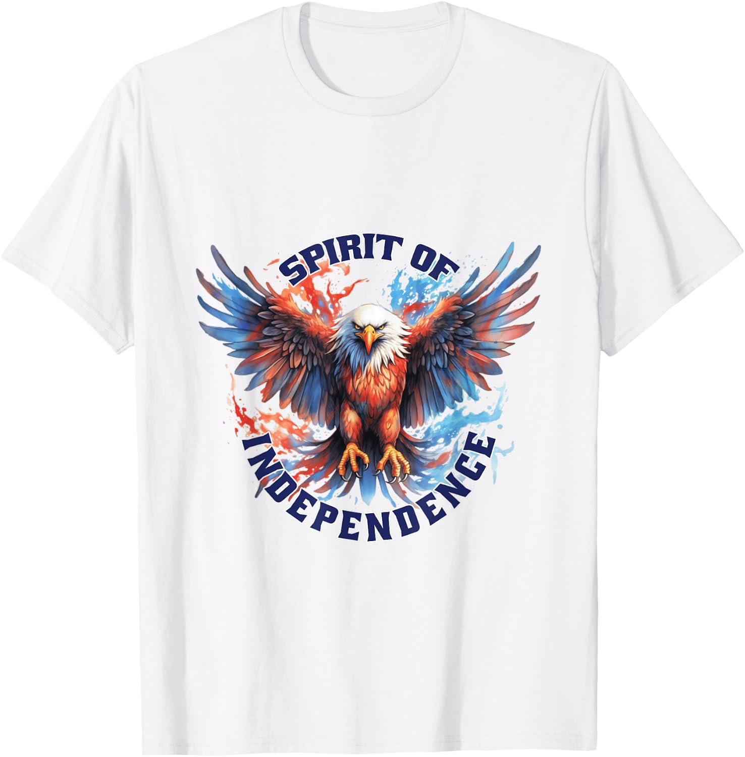 Eagle Bird Flying Illustration T-Shirt - T-Shirt | White