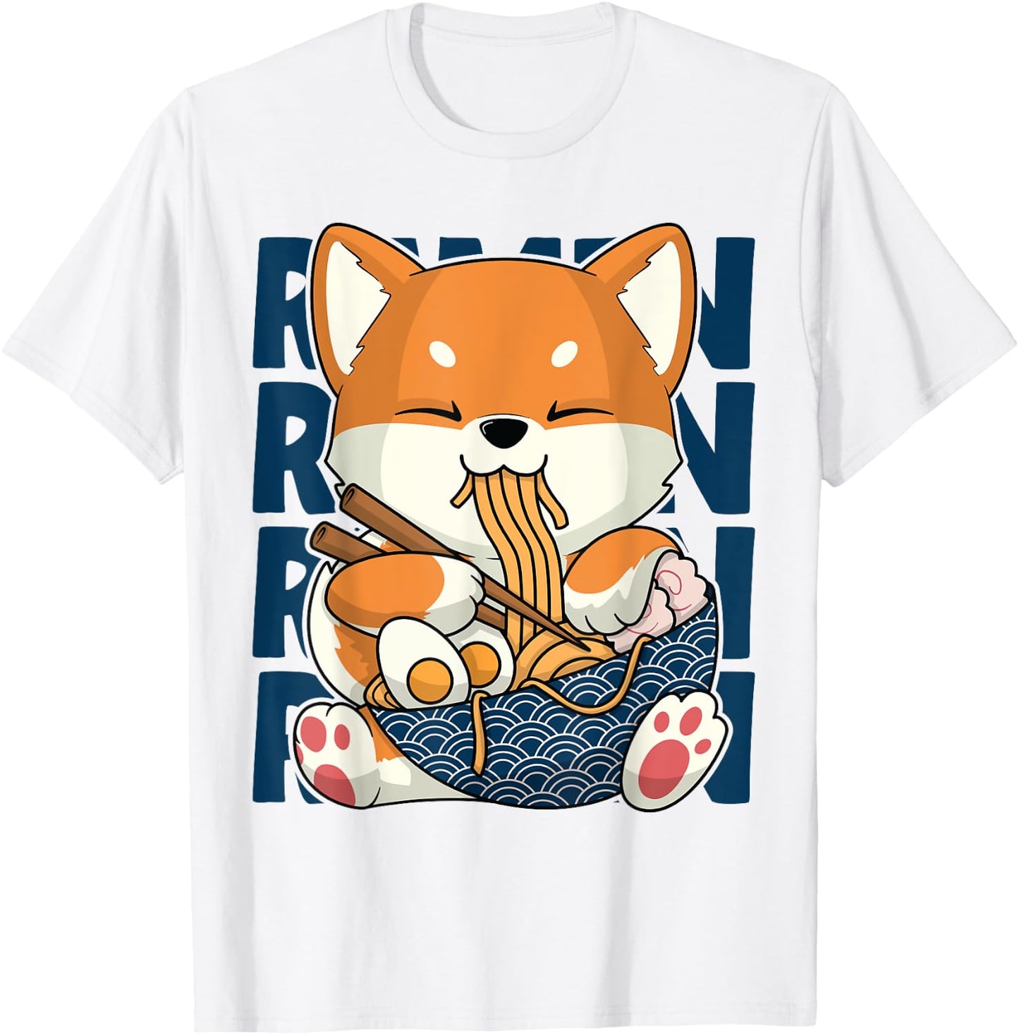 Kawaii Shiba Inu Dog Ramen Japan Corgi T-Shirt - T-Shirt | White