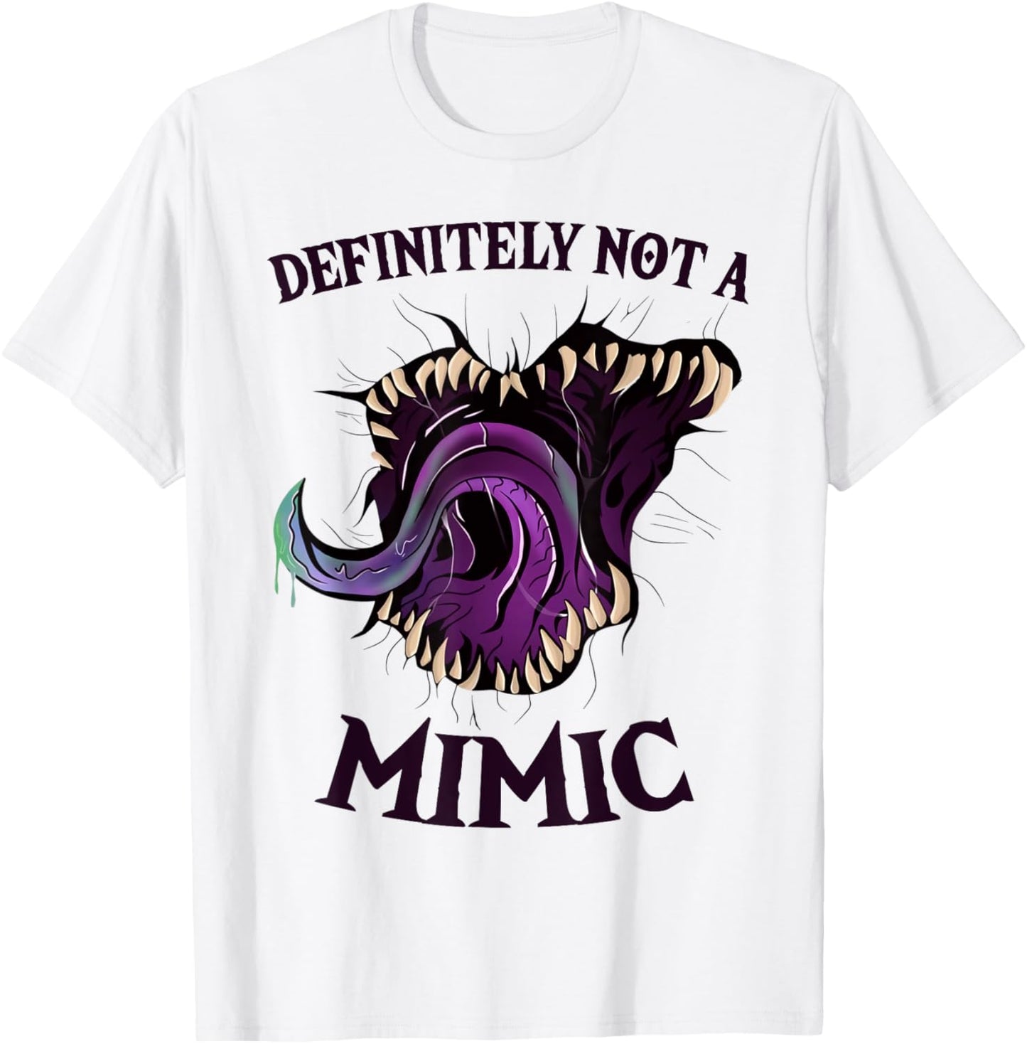 Roleplaying Dice Gamer Definitely Not A Mimic T-Shirt - T-Shirt | White