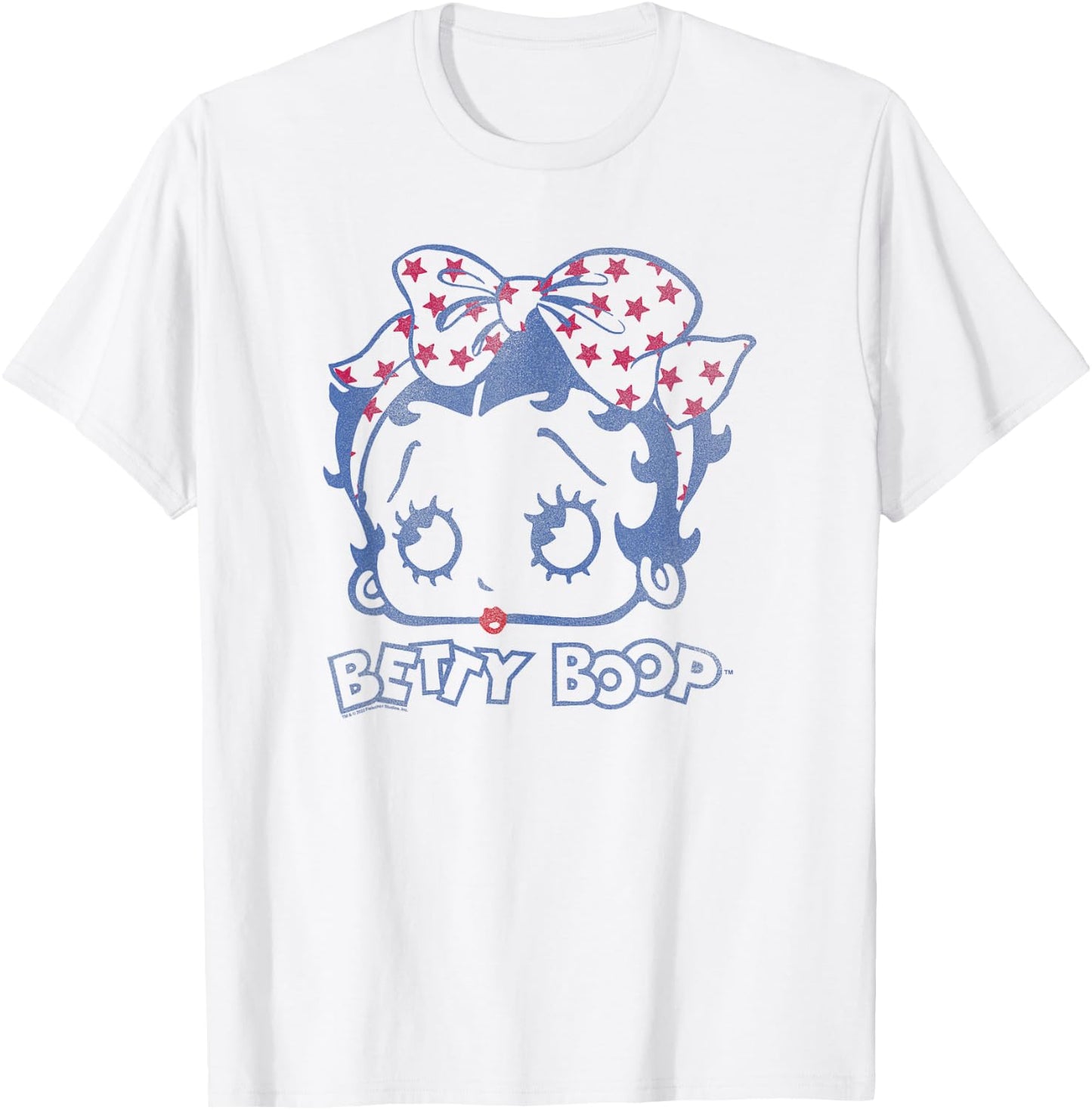 Betty Boop Vintage Star Bandana Fill Big Head T-Shirt - T-Shirt | White