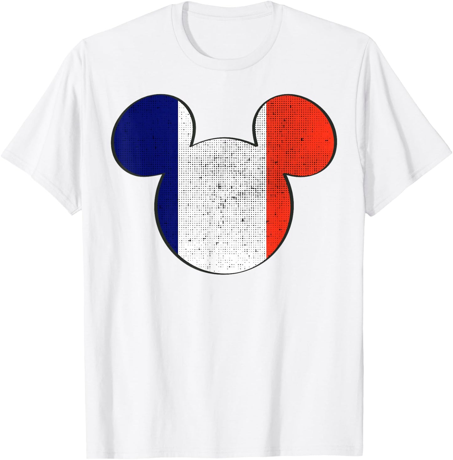 Disney Mickey Mouse Logo France Flag Fill T-Shirt - T-Shirt | White