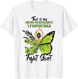 Non-Hodgkins Lymphoma Cancer Awareness Green Ribbon T-Shirt - T-Shirt | White