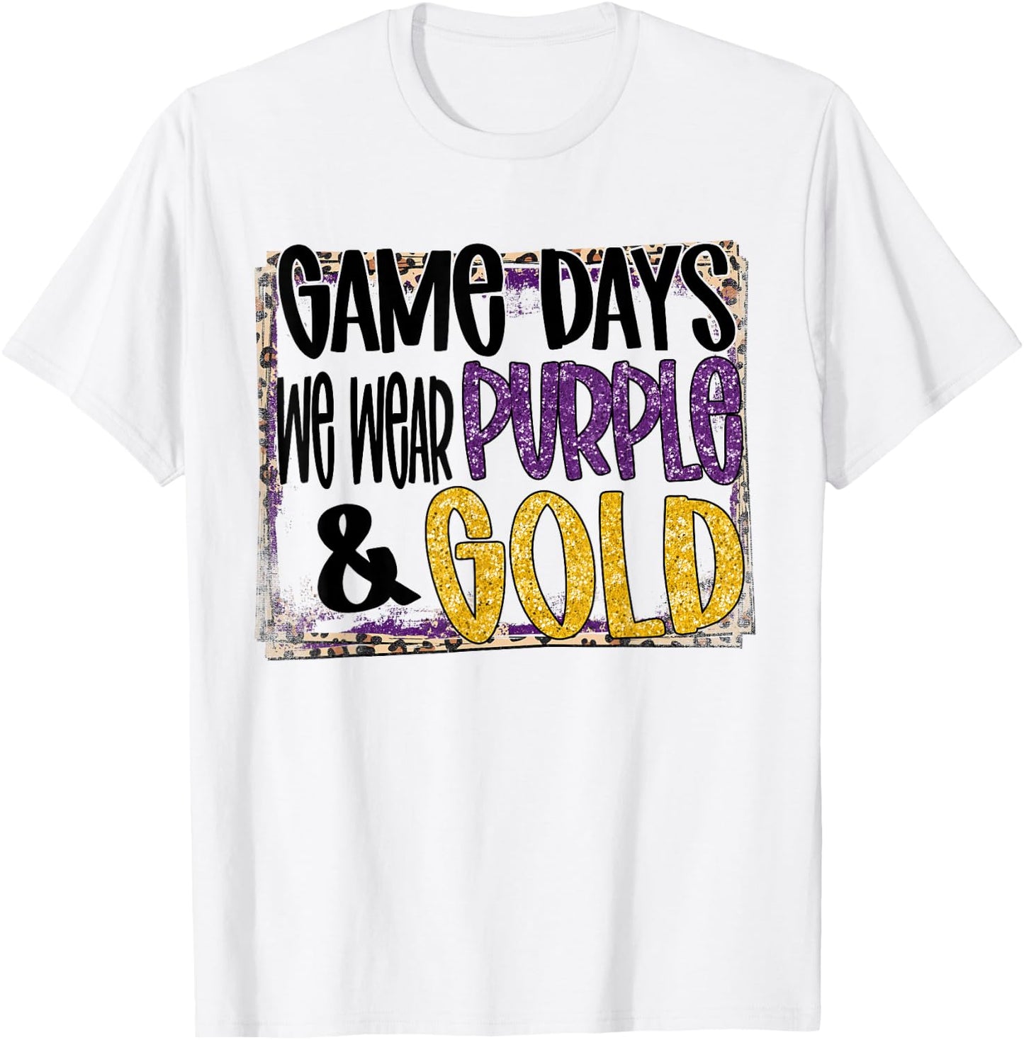 On Gameday Football We Wear Purple and Gold School Spirit T-Shirt - T-Shirt | White