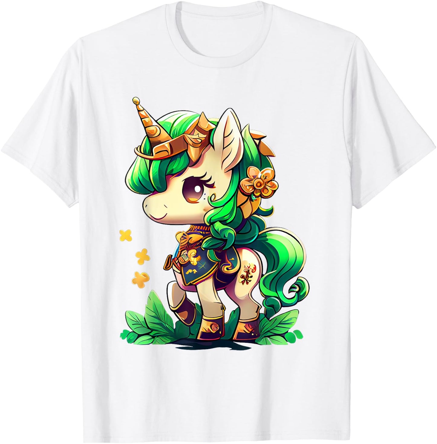 Cute Unicorn Leprecorn St Patrick Day Lucky Irish Girls Kids T-Shirt - T-Shirt | White