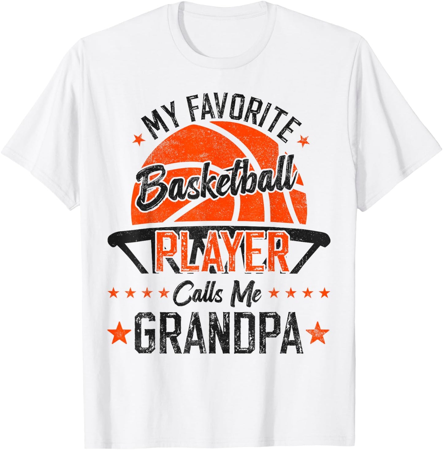 my favorite Basketball player calls me grandpa funny grandpa T-Shirt - T-Shirt | White
