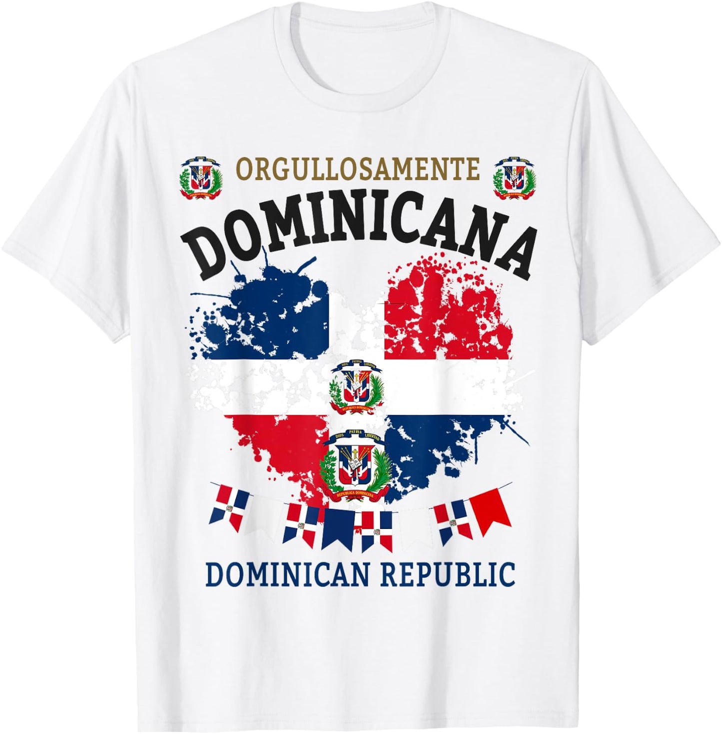 Republica Dominicana & Hispanic Dominican Flag T-Shirt - T-Shirt | White