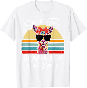 Mama-Llama Save The Drama for Your Llama-Shirt Women Funny T-Shirt - T-Shirt | White