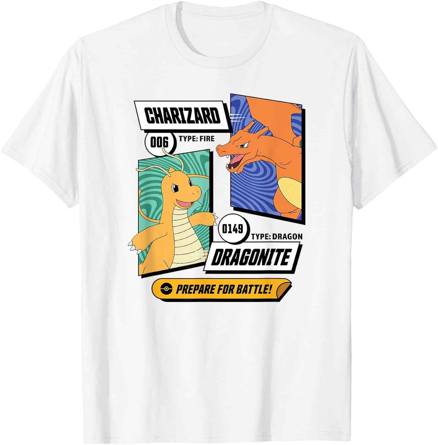 Pokémon - Dragonite Charizard Prepare For Battle T-Shirt - T-Shirt | White