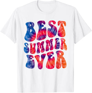 Retro BEST SUMMER EVER Camp Crew Vibes Kids Campfire Sunny T-Shirt - T-Shirt | White
