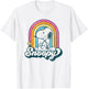 Peanuts - Snoopy Woodstock Retro Rainbow Cloud T-Shirt - T-Shirt | White