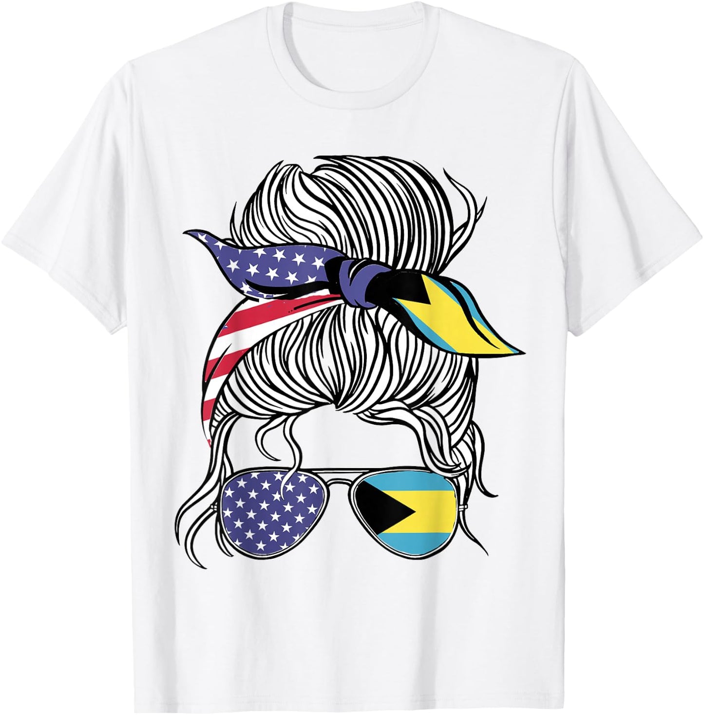Bahamian American Patriot Grown Proud Women Girl Flag T-Shirt - T-Shirt | White