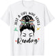 Just A Girl Who Loves Reading Hair Bun Gifts For Book Lover T-Shirt - T-Shirt | White