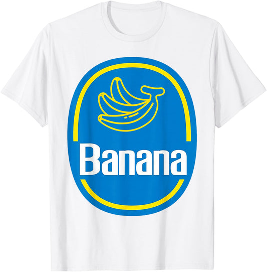 Banana Sticker Fruit Lazy Halloween Costume T-Shirt - T-Shirt | White