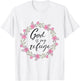 God is My Refuge Psalm 91 Bible Verse Floral T-Shirt - T-Shirt | White