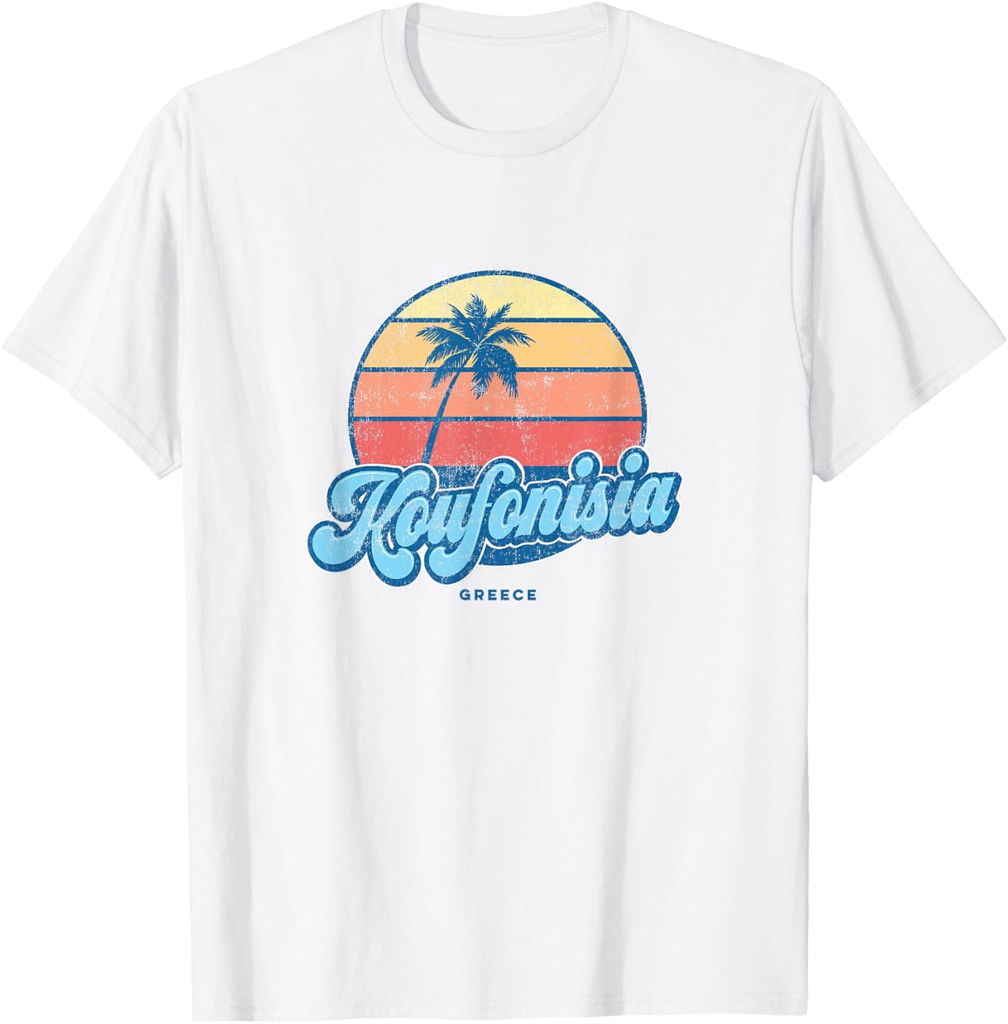 Vintage Koufonisia Greece Classic 70s Retro Surfer T-Shirt - T-Shirt | White