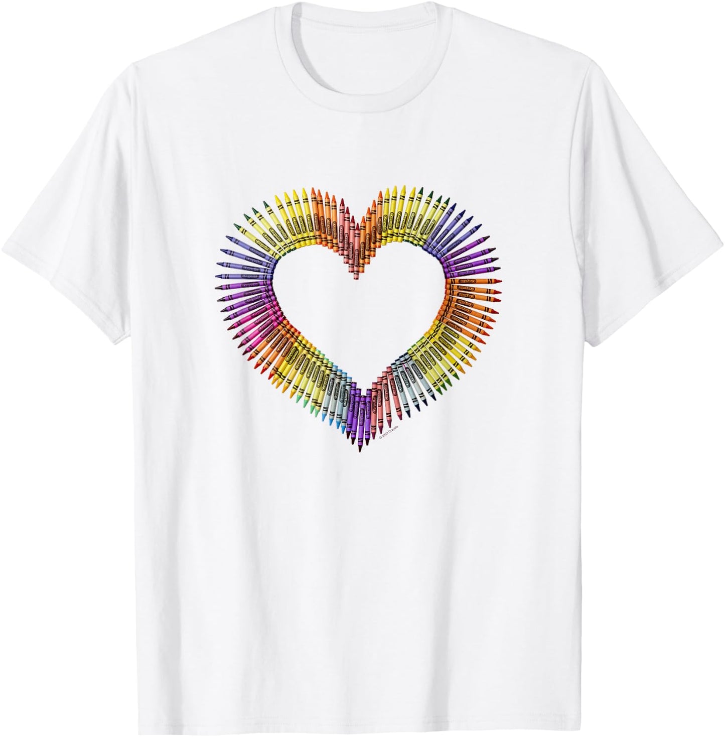 Crayola Valentine's Day Heart Shaped Crayon Arrangement T-Shirt - T-Shirt | White