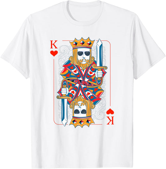 King Of Hearts Matching Couple Valentines King of Hearts T-Shirt - T-Shirt | White
