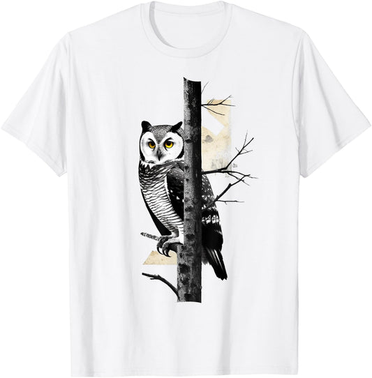 Owl Artwork - Night Bird Animal Owl T-Shirt - T-Shirt | White