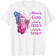 Blessed by God Loved by Jesus Pink Butterfly Christian T-Shirt - T-Shirt | White