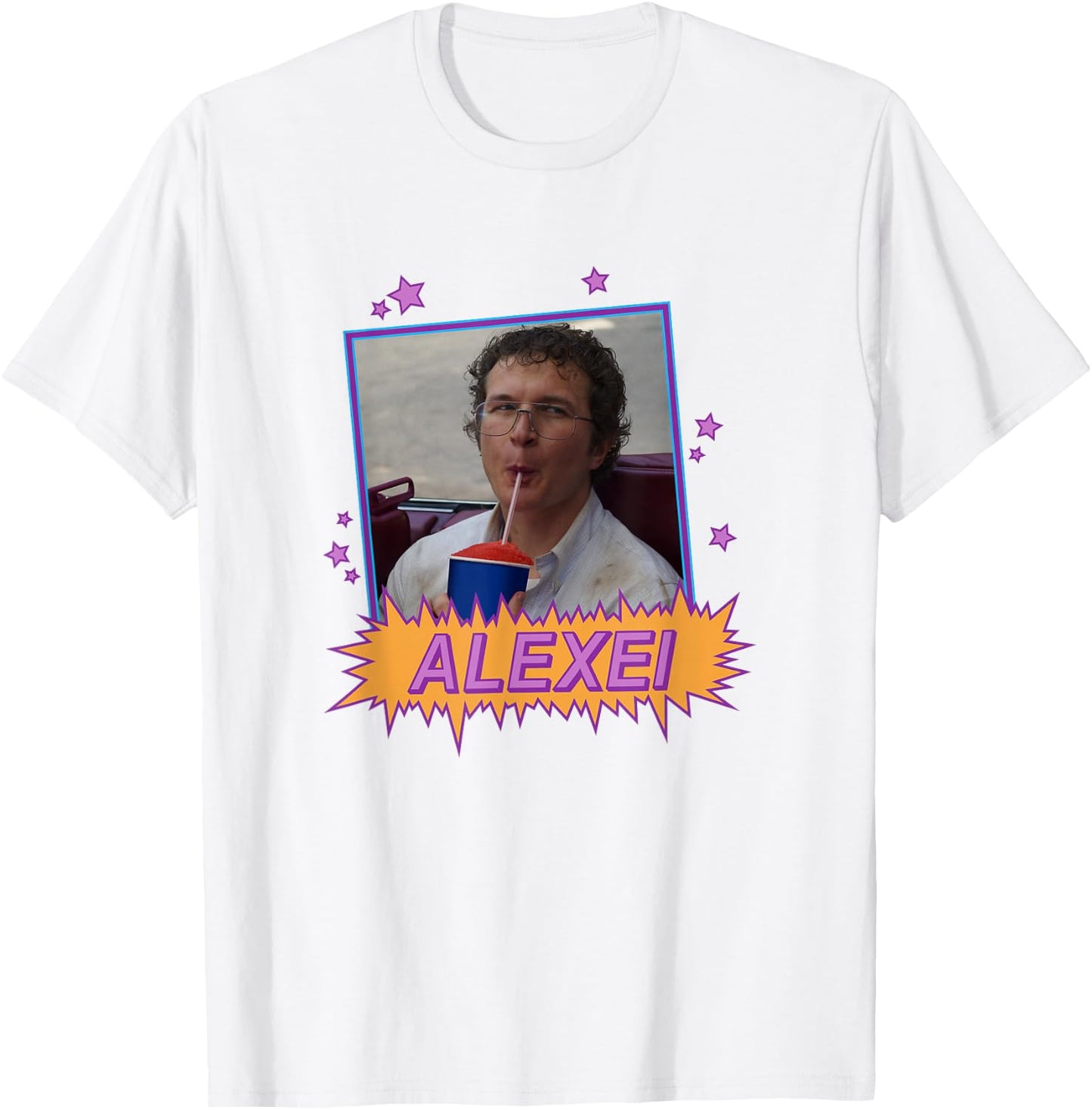 Stranger Things Alexei Slurping On A Slushie Funny Shot T-Shirt - T-Shirt | White