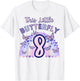 8th Birthday Butterfly Eight Years Old Pastel Purple Pink T-Shirt - T-Shirt | White
