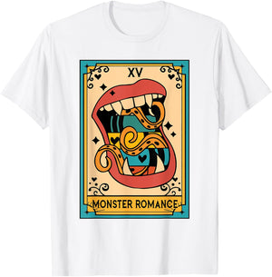 Smut Reader Spicy Book Lover The Monster Romance Tarot Card T-Shirt - T-Shirt | White