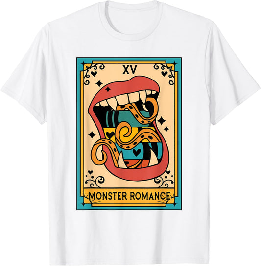 Smut Reader Spicy Book Lover The Monster Romance Tarot Card T-Shirt - T-Shirt | White