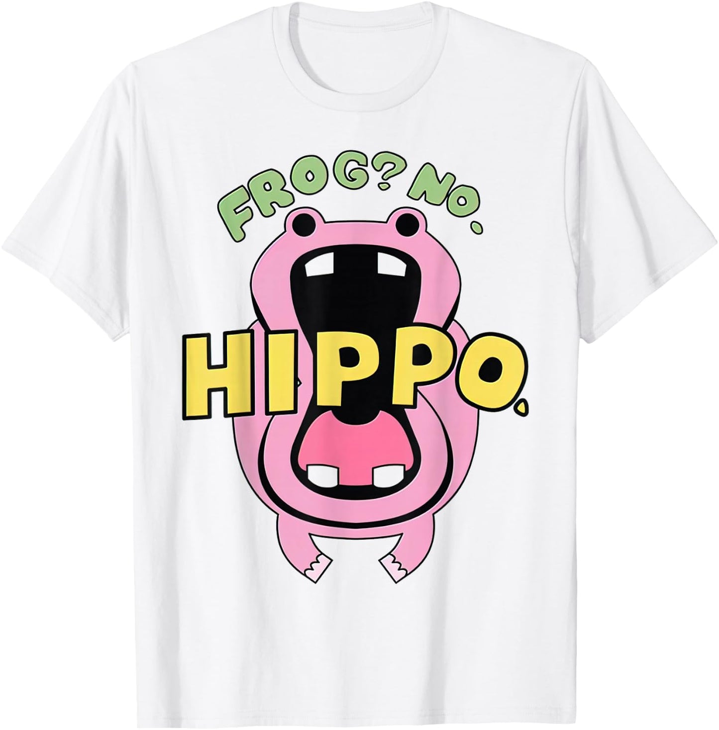 IT FROUG Tiger Frog No Hippo -Adults Classic Fit X-Small White Cotton Polyester Short Sleeve T-Shirt - T-Shirt | White