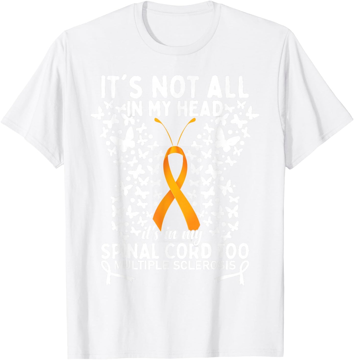 Multiple Sclerosis MS Warrior Butterfly T-Shirt - T-Shirt | White