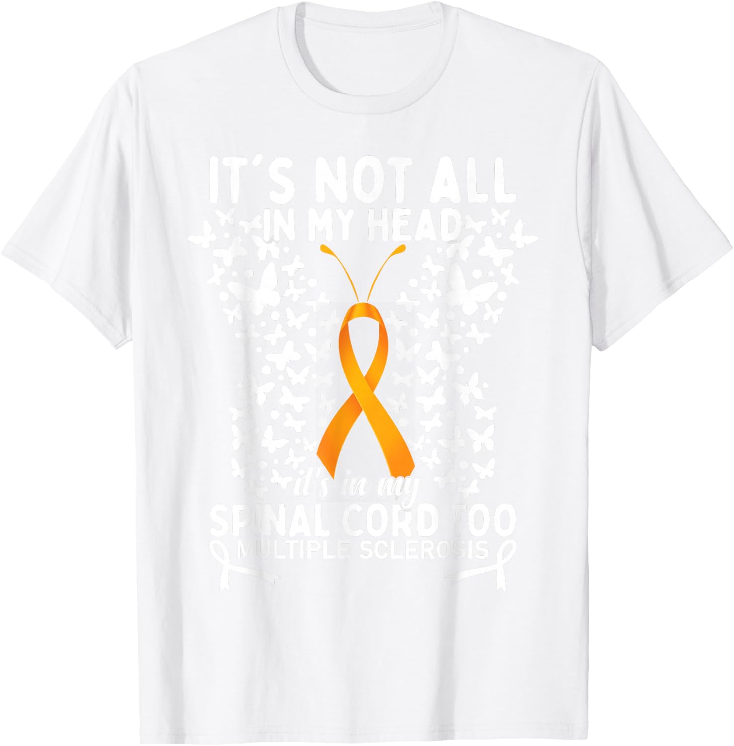 Multiple Sclerosis MS Warrior Butterfly T-Shirt - T-Shirt | White